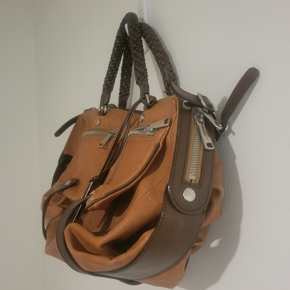 GRYSON Jasper Leather Double Pocket Shoulder/ Crossbody Bag. Leather tote travel - Picture 3 of 8